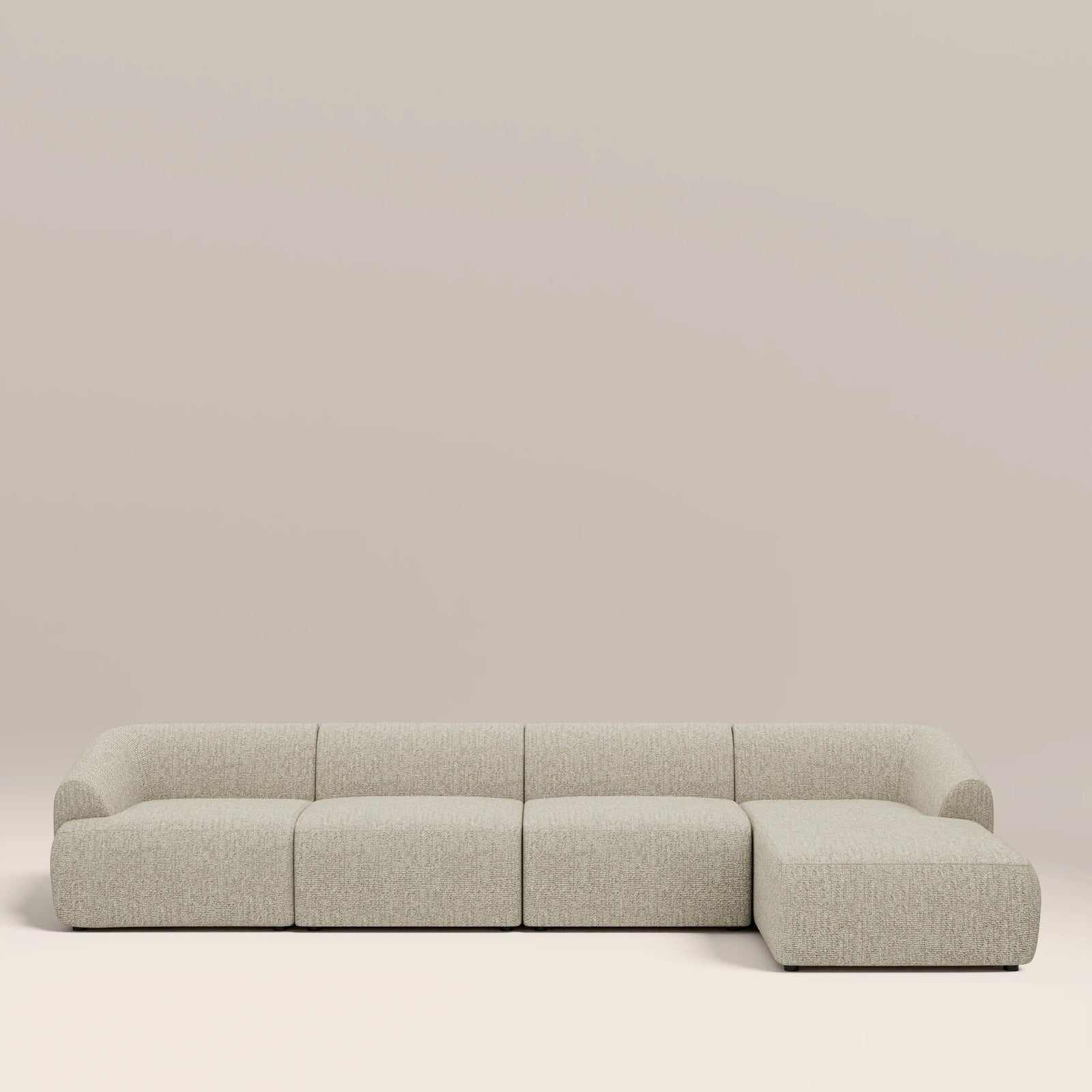 Malmo Right Hand 4 Seater Chaise Sofa | Oatmeal Woven Boucle