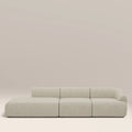 Malmo Right Hand 3 Seater Divan Sofa | Oatmeal Woven Boucle