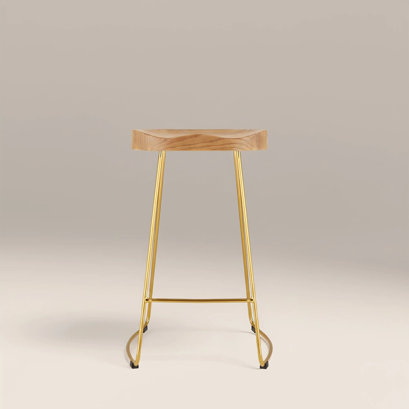 Victoria Kitchen Stool | Natural & Brass