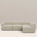Malmo Right Hand Armless 3 Seater Corner Sofa | Oatmeal Woven Boucle