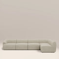 Malmo Right Hand Armless 4 Seater Corner Sofa | Oatmeal Woven Boucle