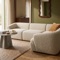 Malmo Right Hand 3 Seater Corner Sofa | Oatmeal Woven Boucle