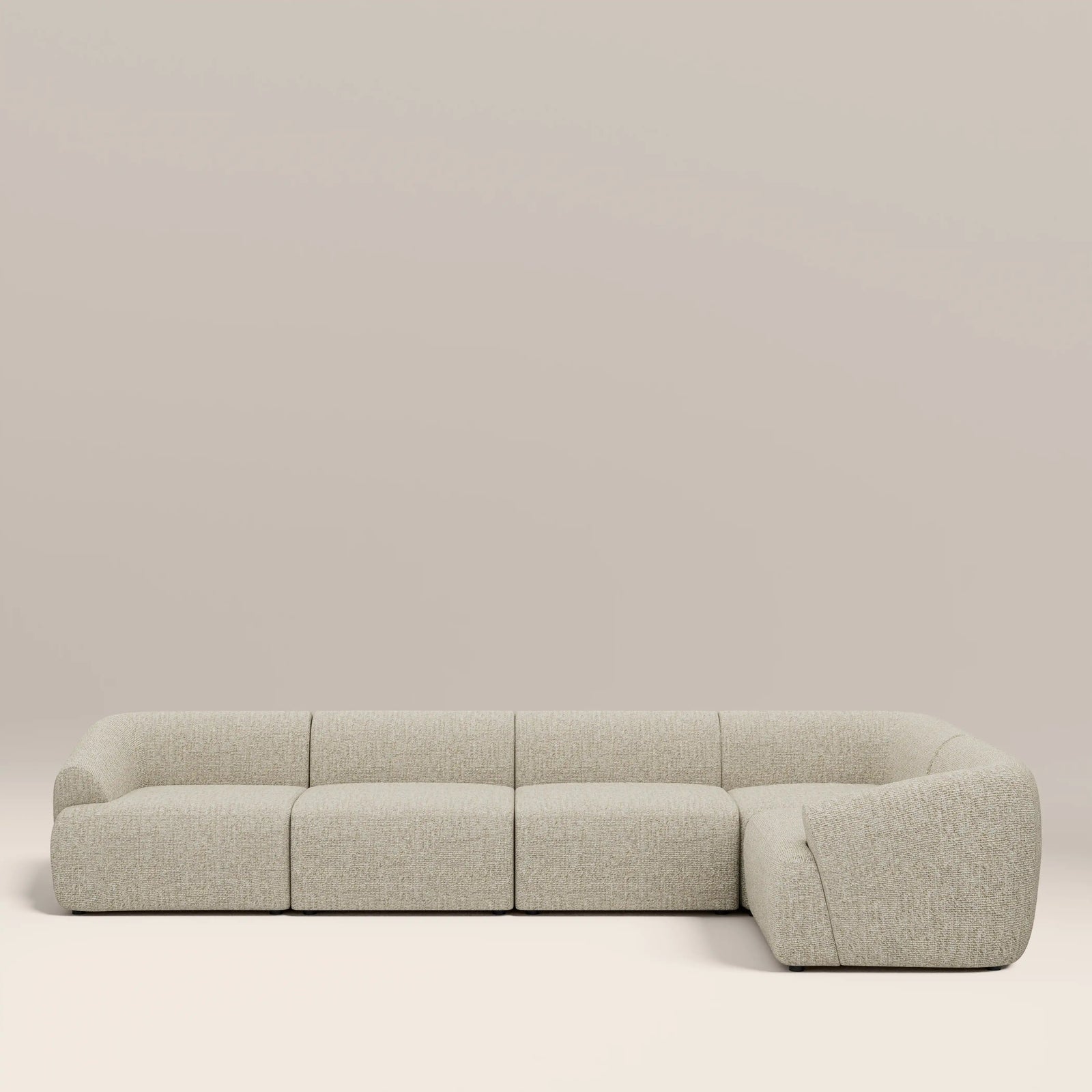 Malmo Right Hand 4 Seater Corner Sofa | Oatmeal Woven Boucle