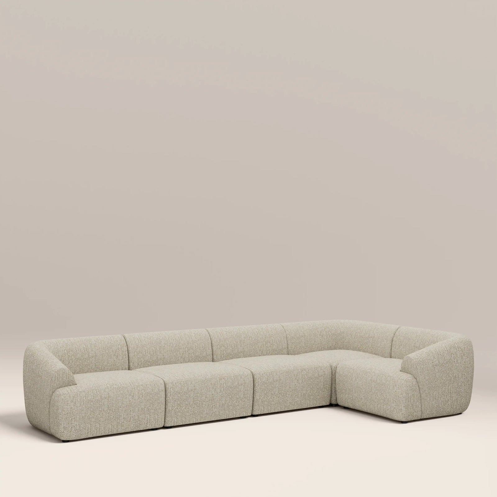 Malmo Right Hand 4 Seater Corner Sofa | Oatmeal Woven Boucle