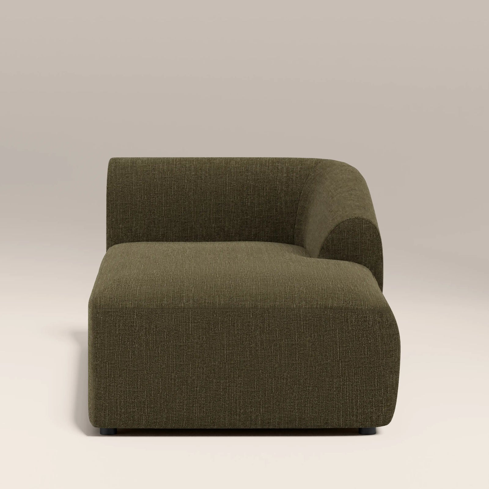 Malmo Right Chaise Module Section | Olive Green Velvet Chenille