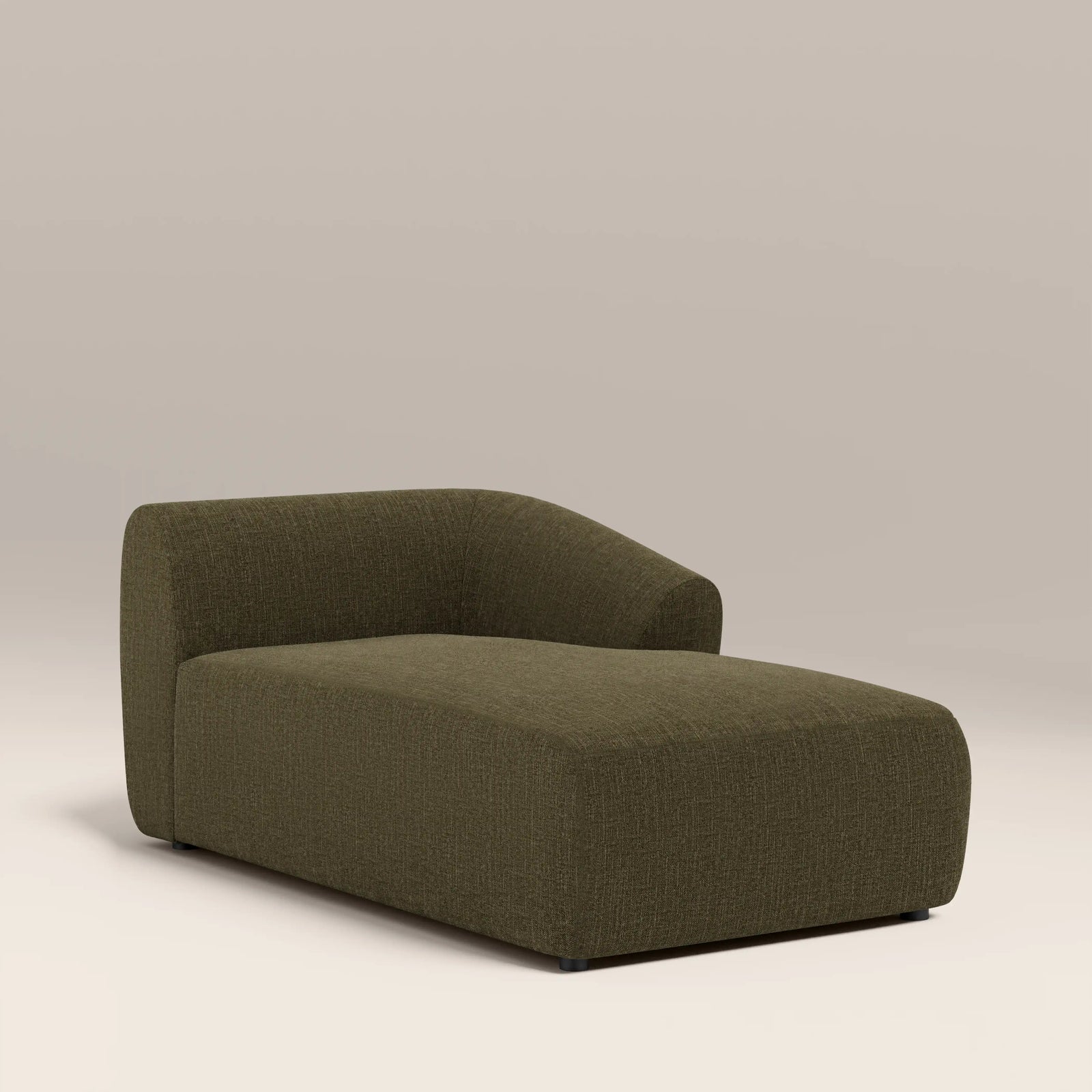 Malmo Right Chaise Module Section | Olive Green Velvet Chenille