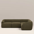 Malmo Right Hand 3 Seater Corner Sofa | Olive Green Velvet Chenille