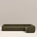 Malmo Right Hand 4 Seater Corner Sofa | Olive Green Velvet Chenille