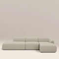 Malmo Right Hand 3 Seater L Shape Sofa | Oatmeal Woven Boucle