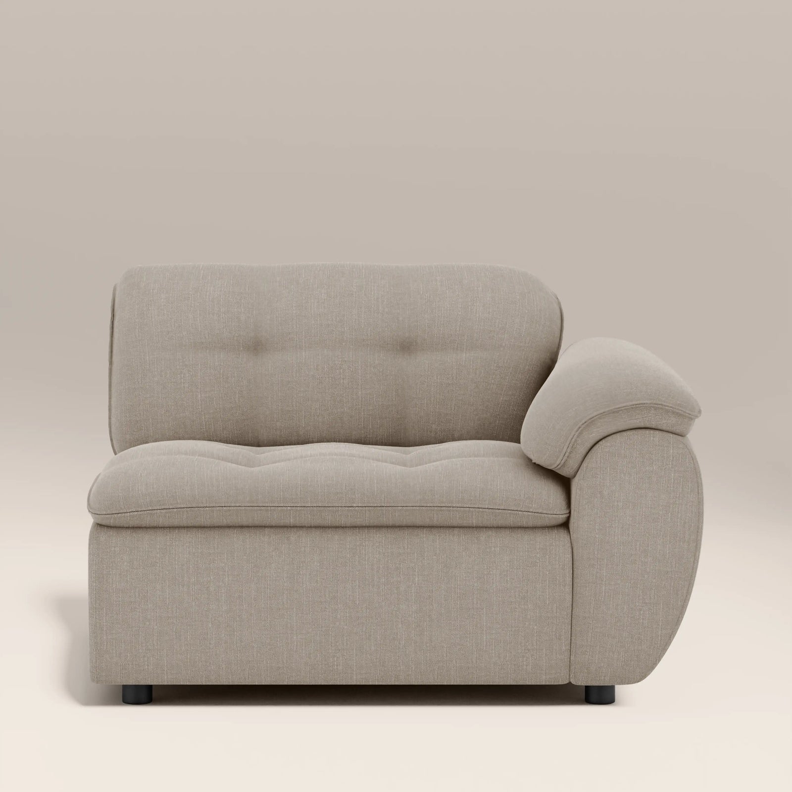 Bamba Right Hand Module Section | Pebble Grey Velvet Chenille