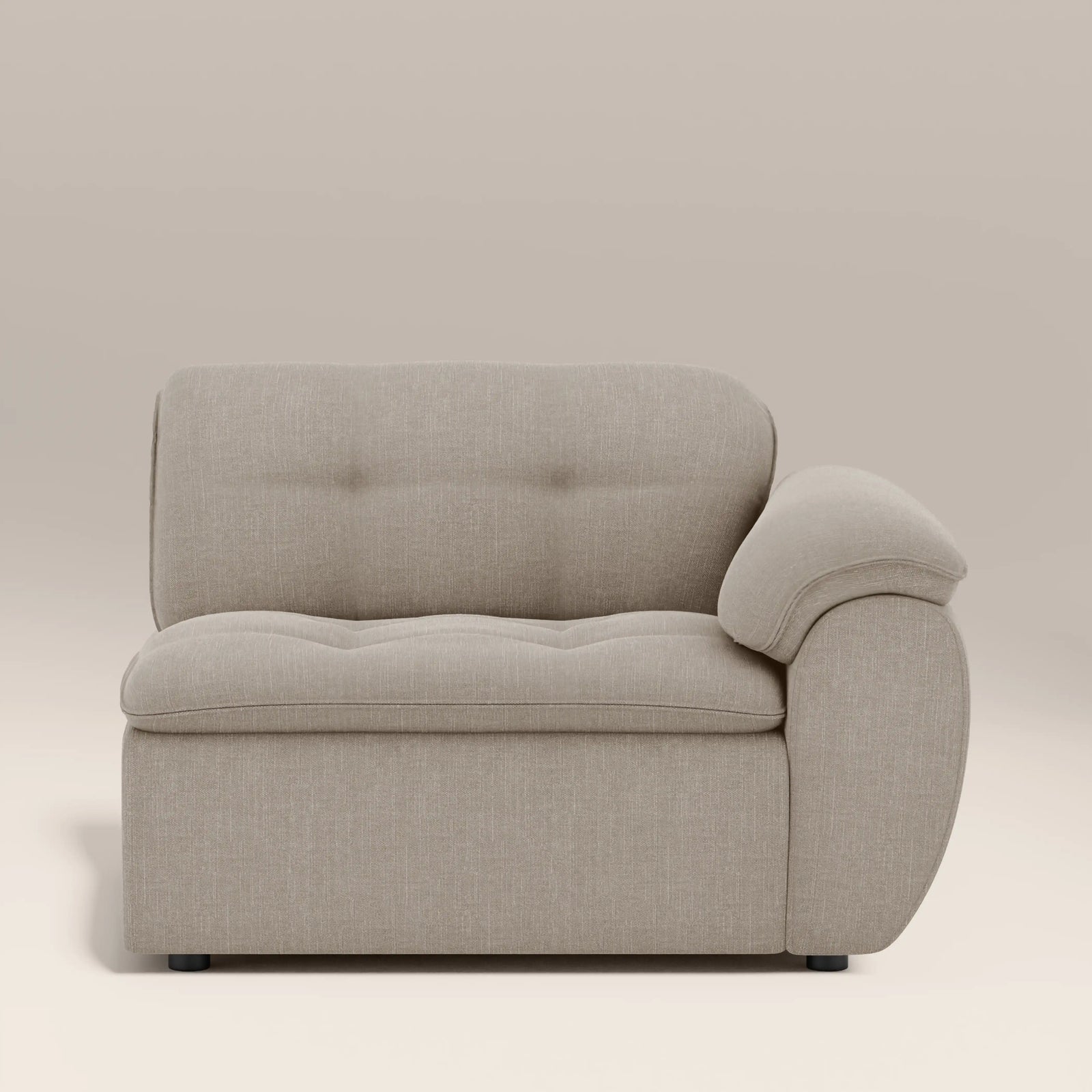 Bamba Right Hand Module Section | Pebble Grey Velvet Chenille