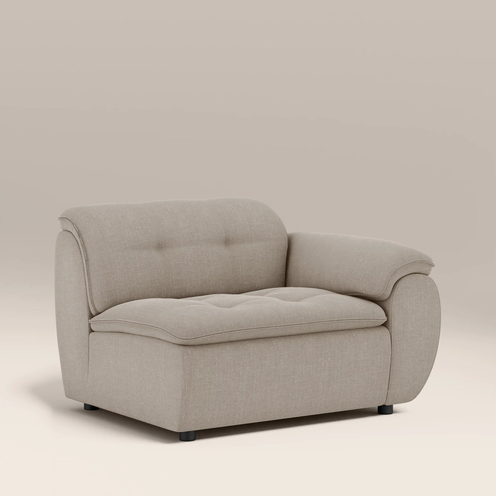 Bamba Right Hand Module Section | Pebble Grey Velvet Chenille