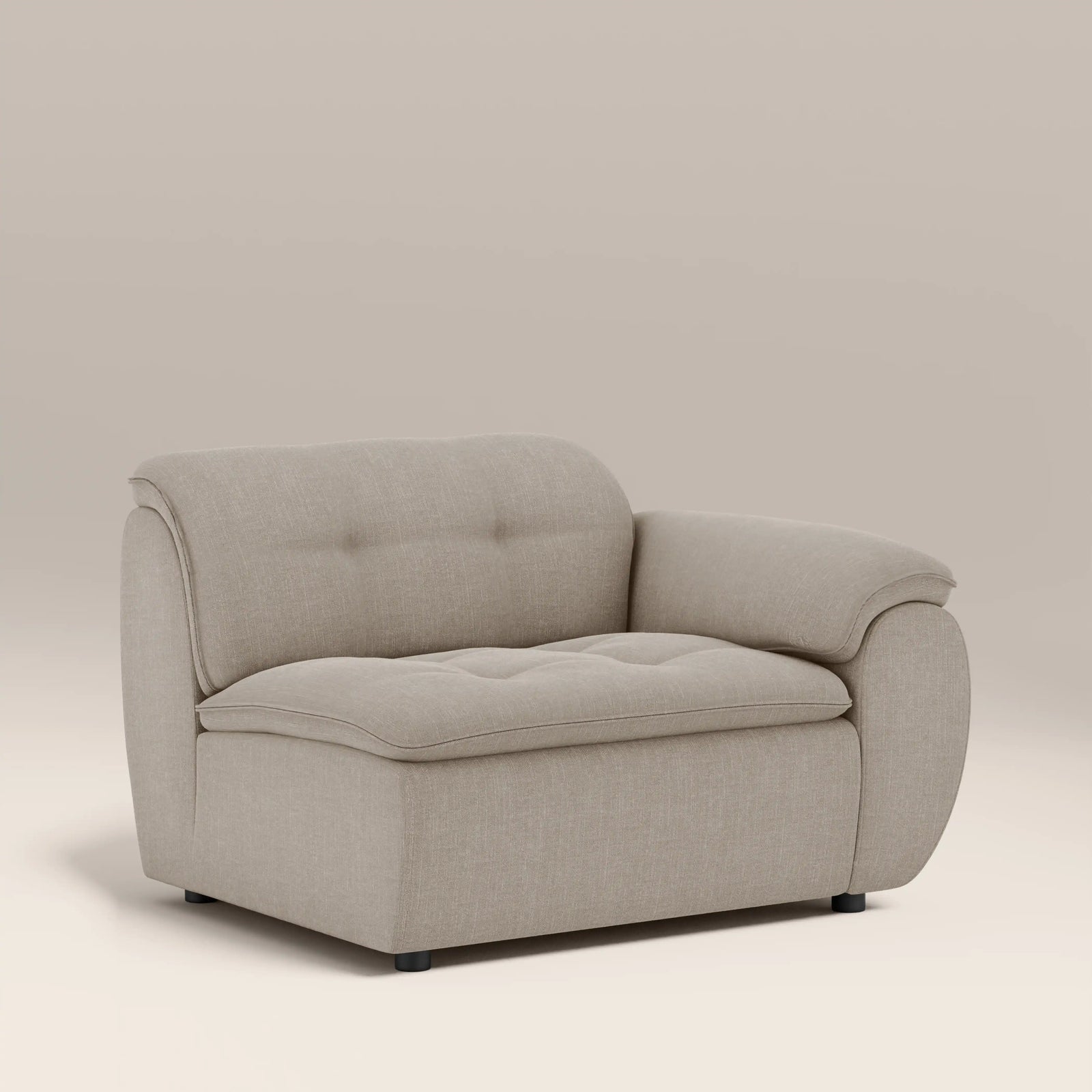 Bamba Right Hand Module Section | Pebble Grey Velvet Chenille