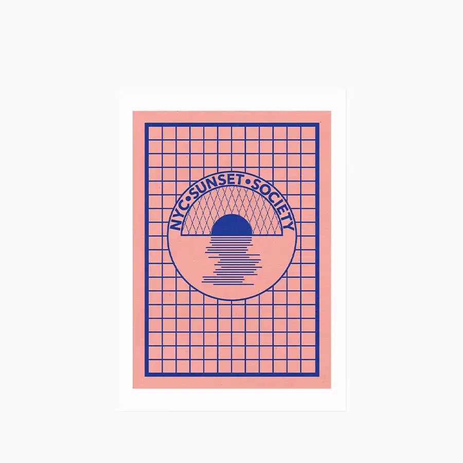 NYC Sunset Society Blue Graphic Print