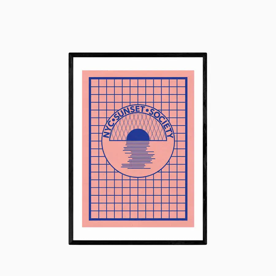NYC Sunset Society Blue Graphic Print