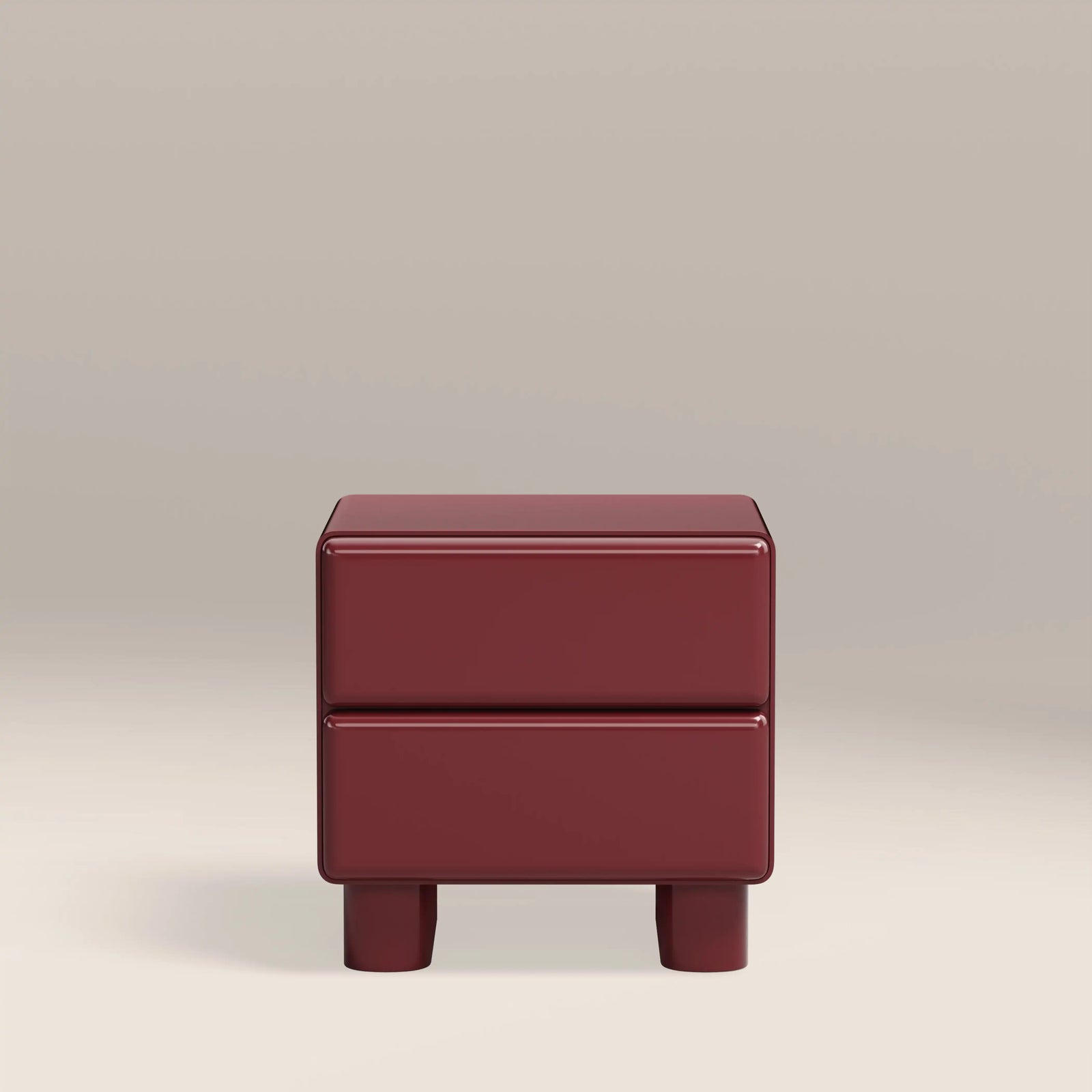 Roanne 2 Drawer Bedside Table | High Gloss Burgundy