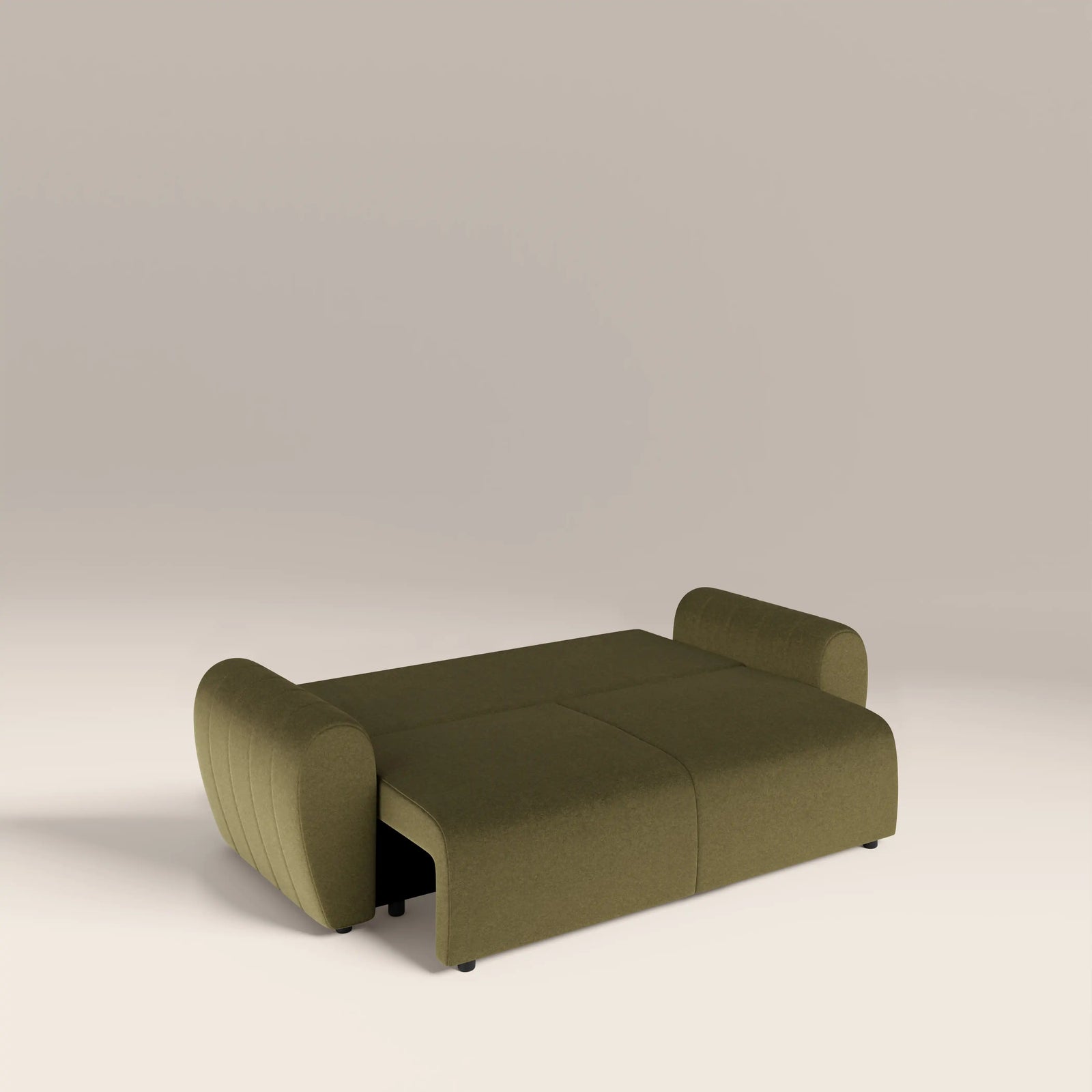 Aldbury 3 Seater Sofa Bed | Moss Green Sustainable Mohair Style Velvet