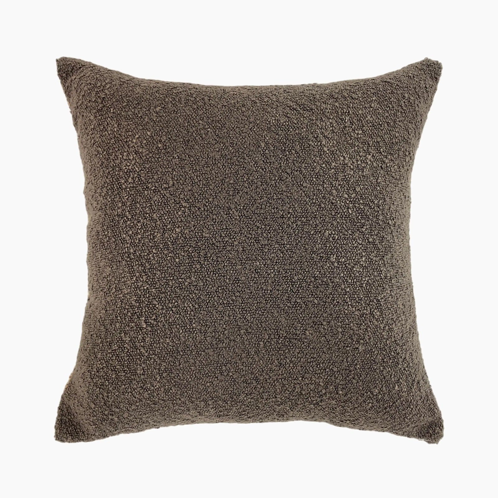 Charlie Square Boucle Cushion | Latte & Brown