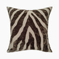 Cabana Square Velvet Cushion | Chocolate Brown & Natural