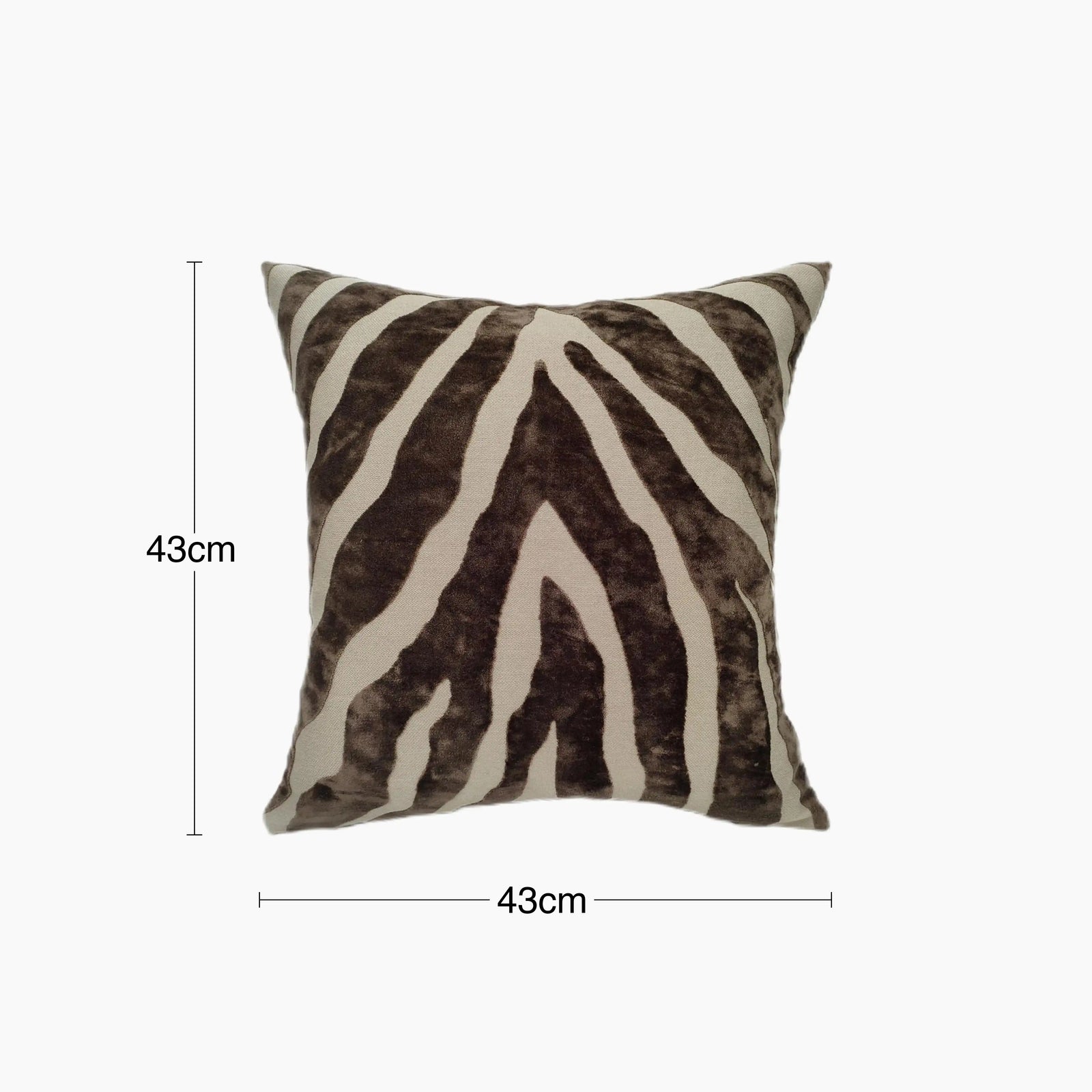 Cabana Square Velvet Cushion | Chocolate Brown & Natural