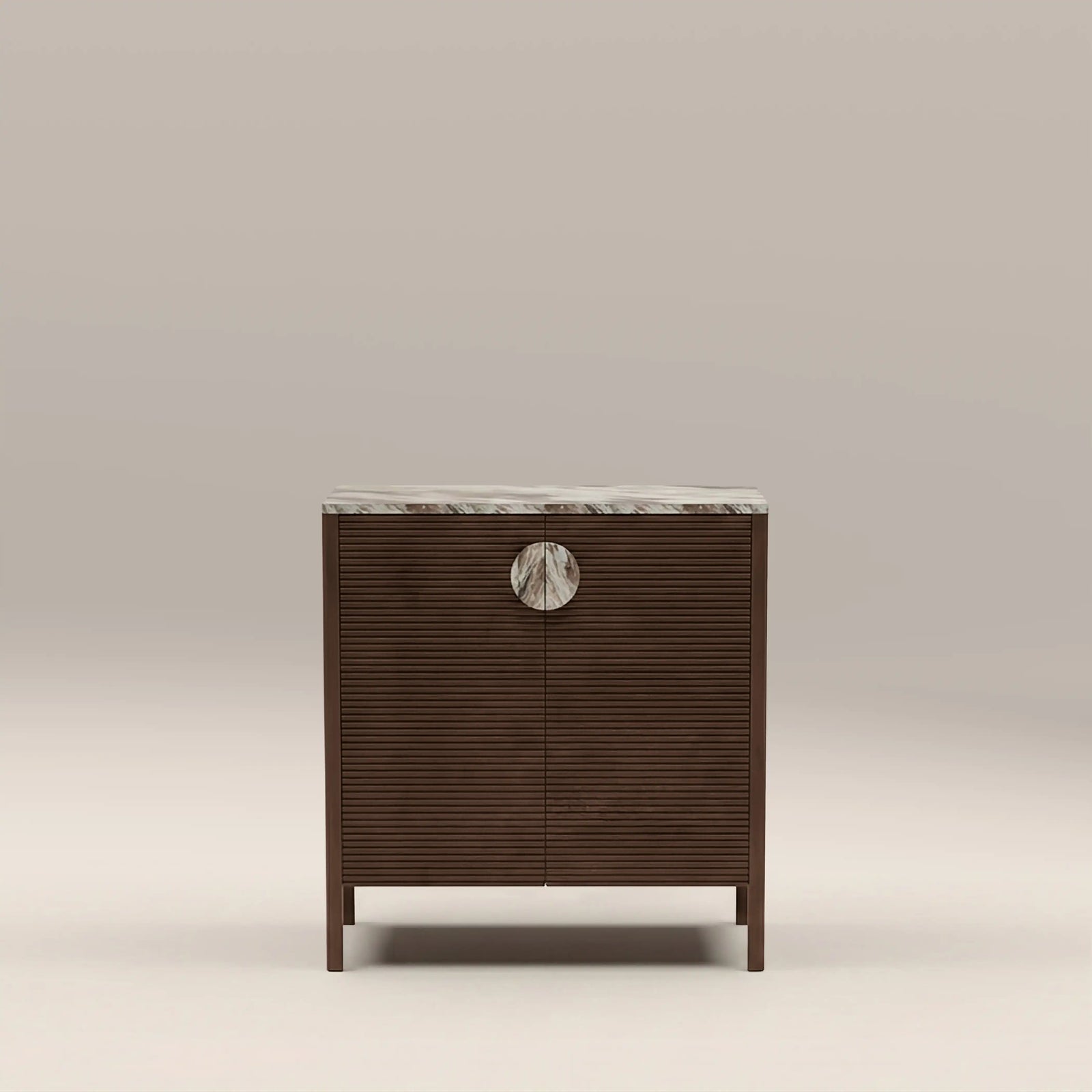Tana 2 Door Sideboard | French Riviera Honed Marble & Walnut