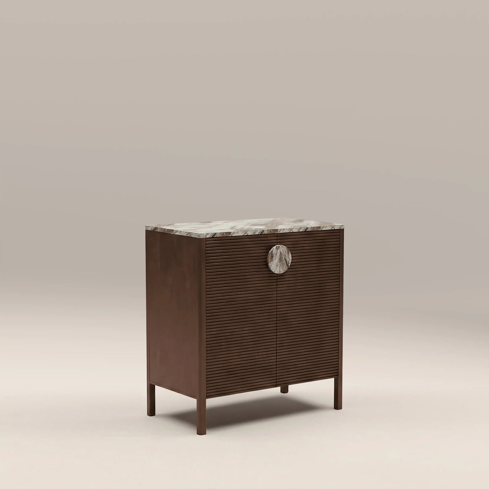 Tana 2 Door Sideboard | French Riviera Honed Marble & Walnut