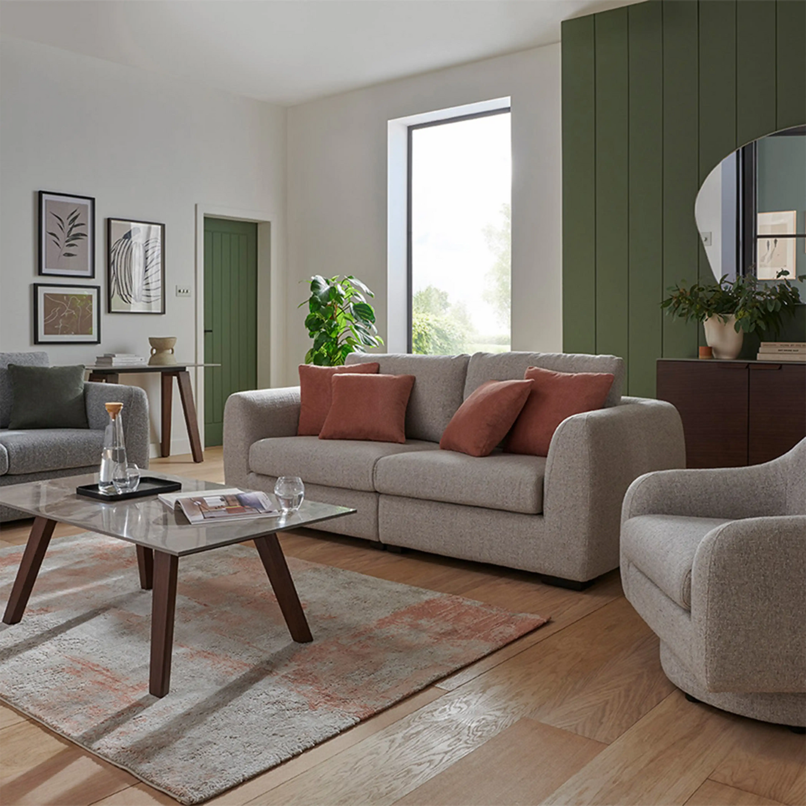 Hayden 4 Seater Sofa | Cream Chenille Fabric