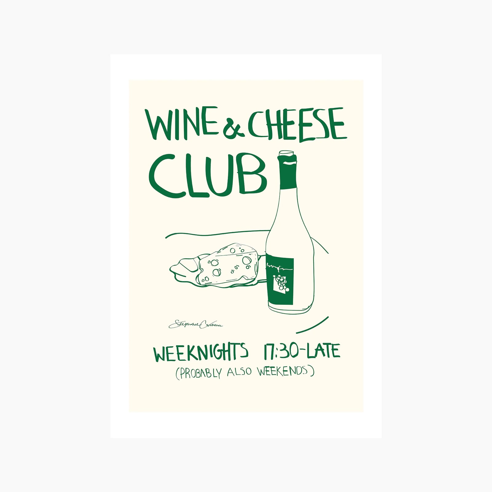 Wine & Cheese Club Graphic Print