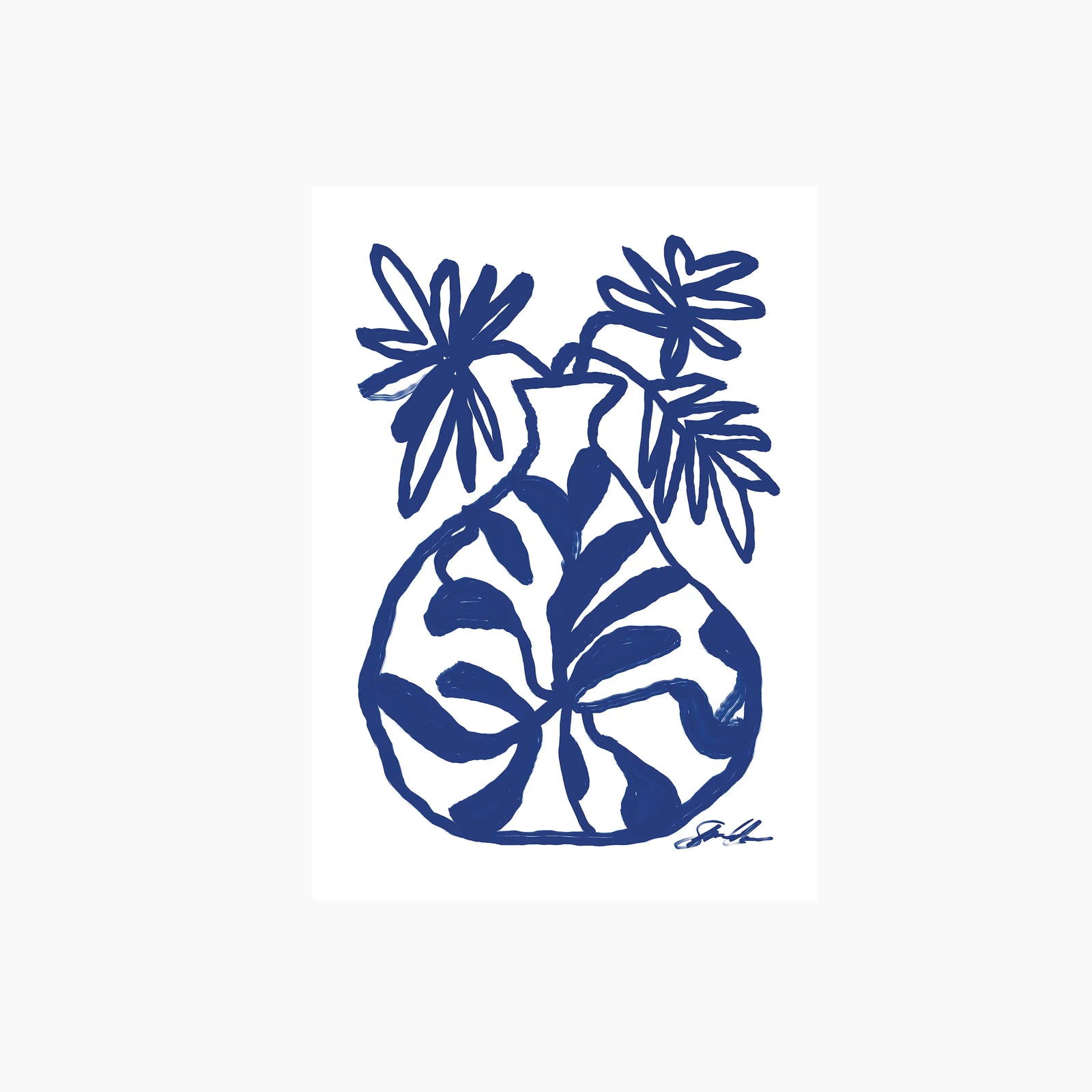 Blue Vase Graphic Print