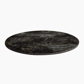 Safia Round Table Top | Black Portoro Marble Effect