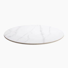 Safia Round Table Top | White Calacatta Marble Effect
