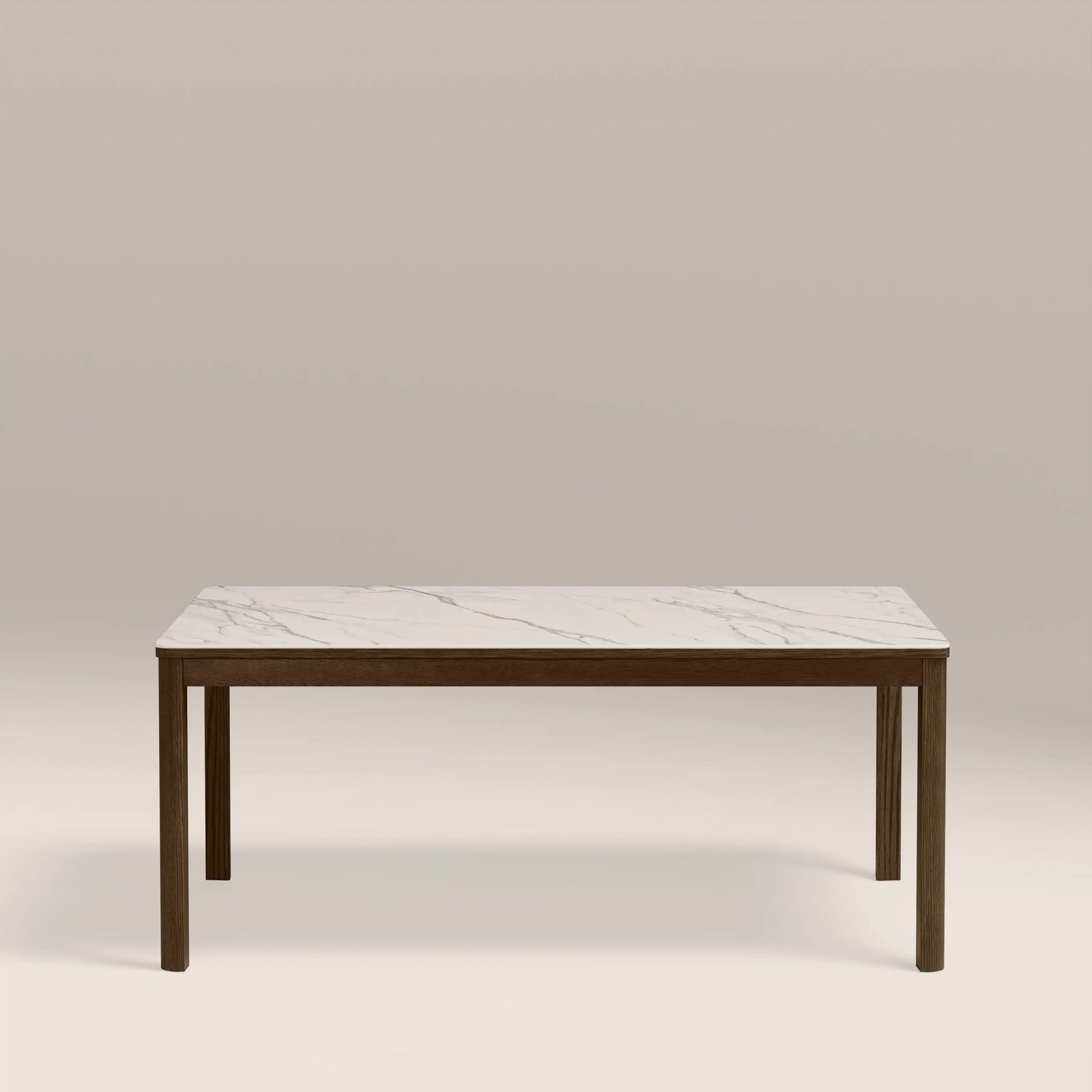 Southampton 6 Seat Rectangle Dining Table | Ecru Ceramic & Smoked Walnut