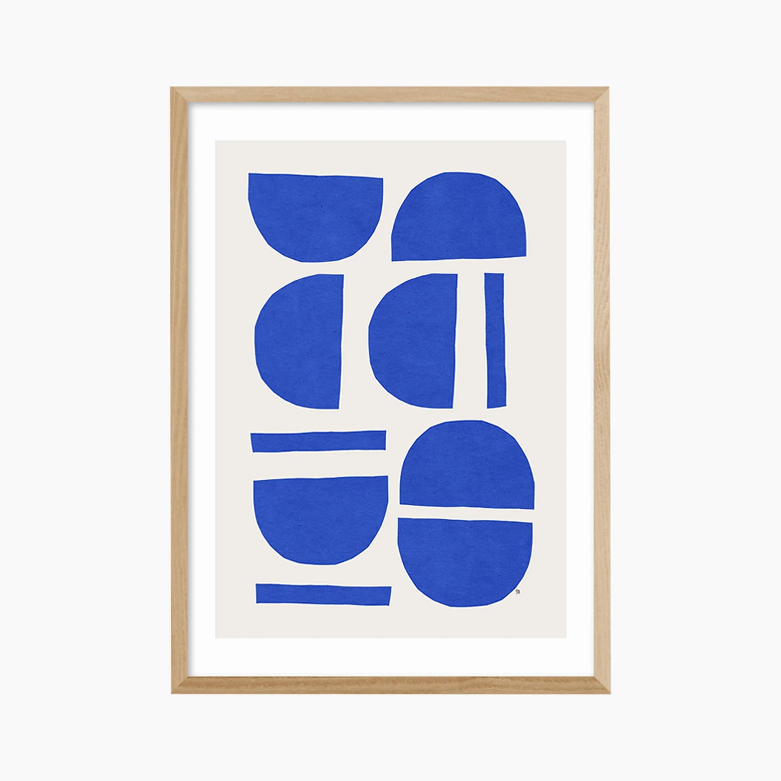 Sculptural Blue Graphic Print