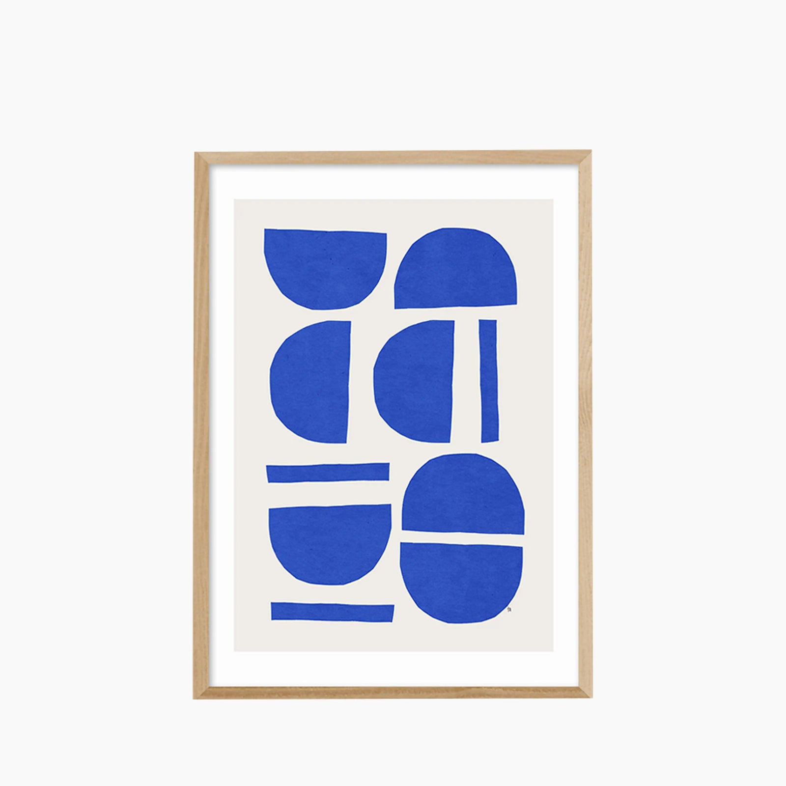 Sculptural Blue Graphic Print
