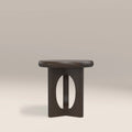 Turner Round Wooden Side Table | Dark Walnut