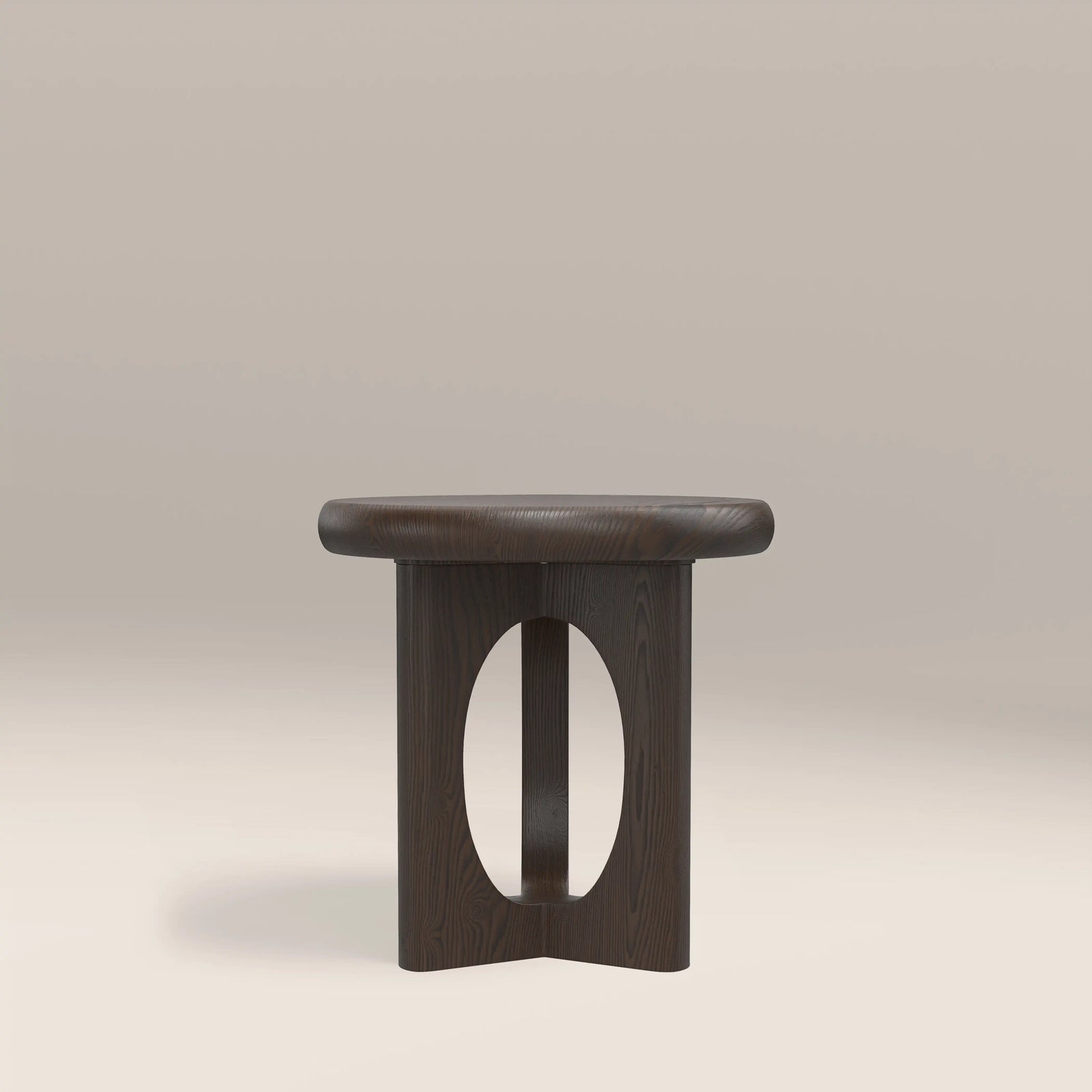 Turner Round Wooden Side Table | Dark Walnut