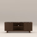 Janis 2 Door TV Stand | Emperador Brown Honed Marble & Walnut