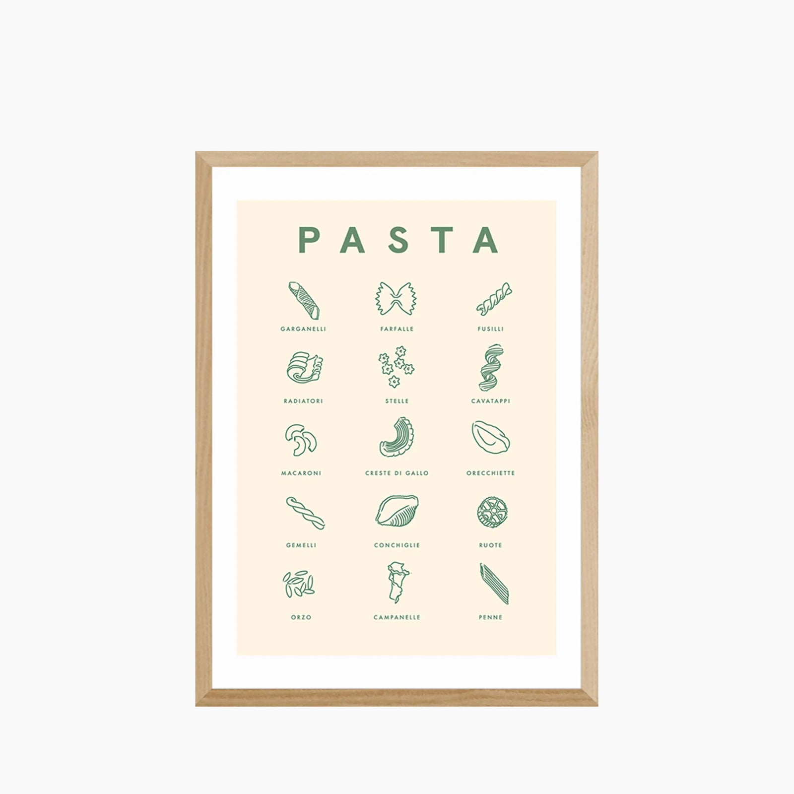 Italia Pasta Shapes Graphic Print
