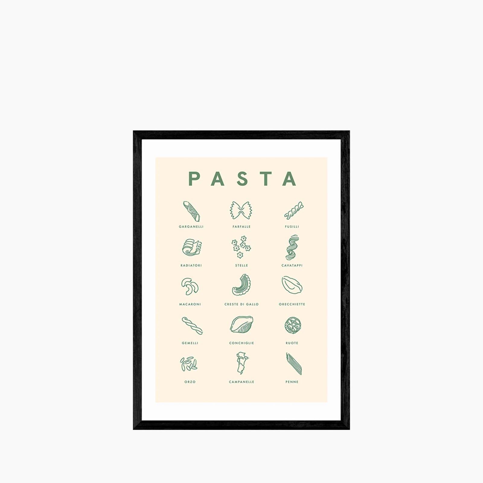 Italia Pasta Shapes Graphic Print