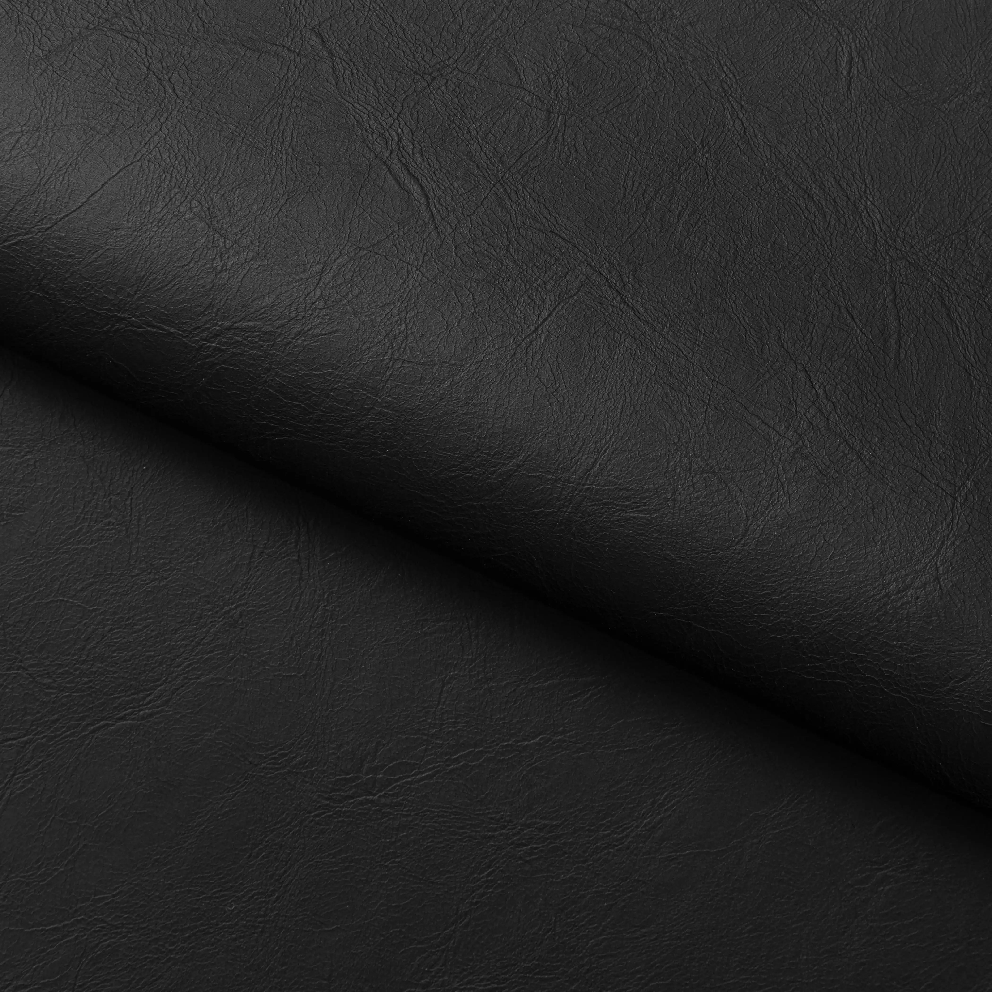 Winchester Kitchen Stool | Vintage Black Faux Leather & Walnut