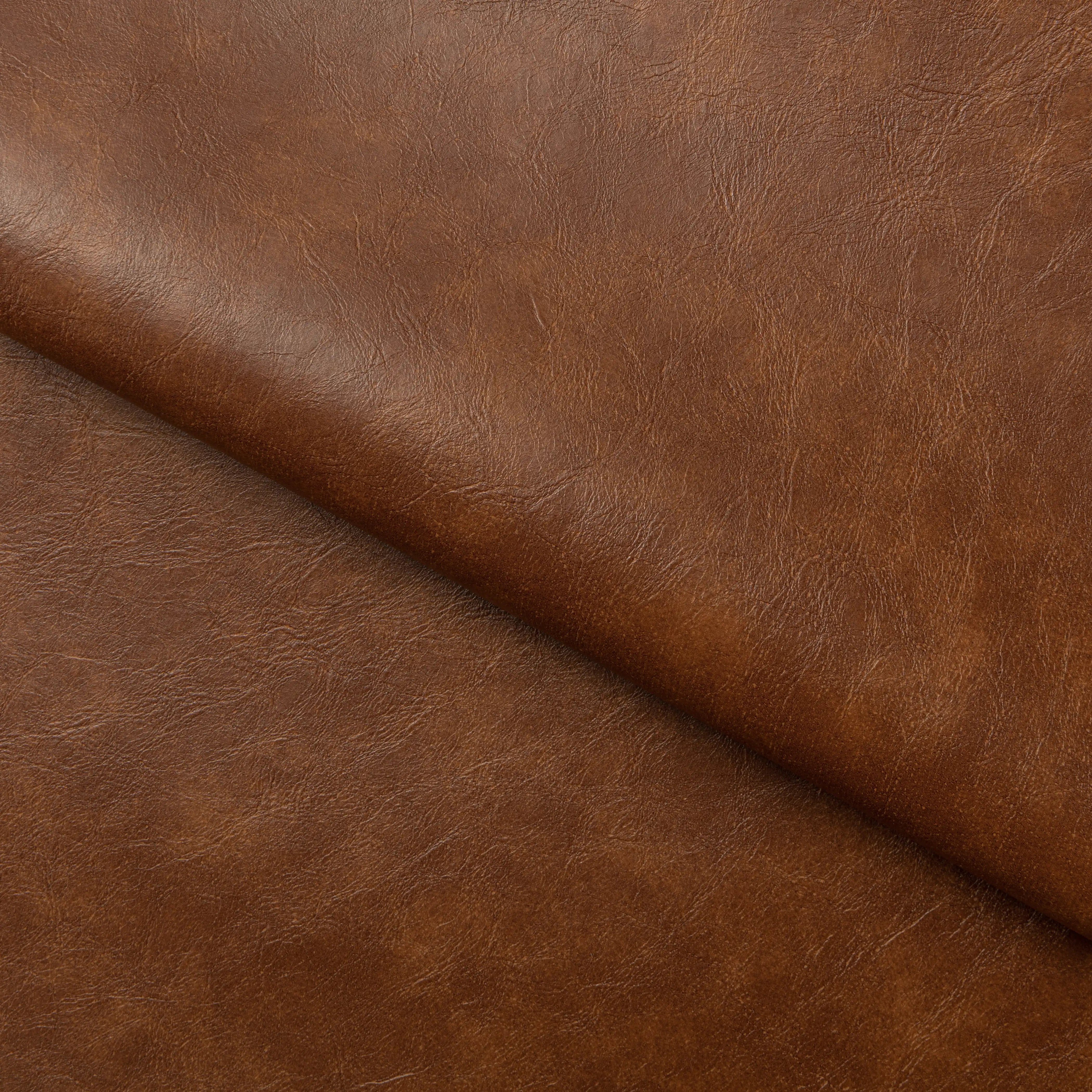 Burford Wooden Dining Chair | Vintage Tan Faux Leather & Walnut