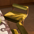 Wilbur Kitchen Stool | Olive Green Sustainable Velvet & Brushed Chrome