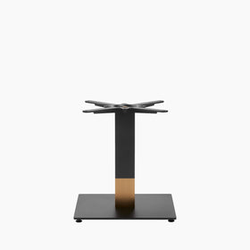 Vale Small Square Coffee Table Base | Black & Brass