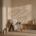 Paulo Accent Chair | Speckled Stone Sustainable Boucle & Walnut