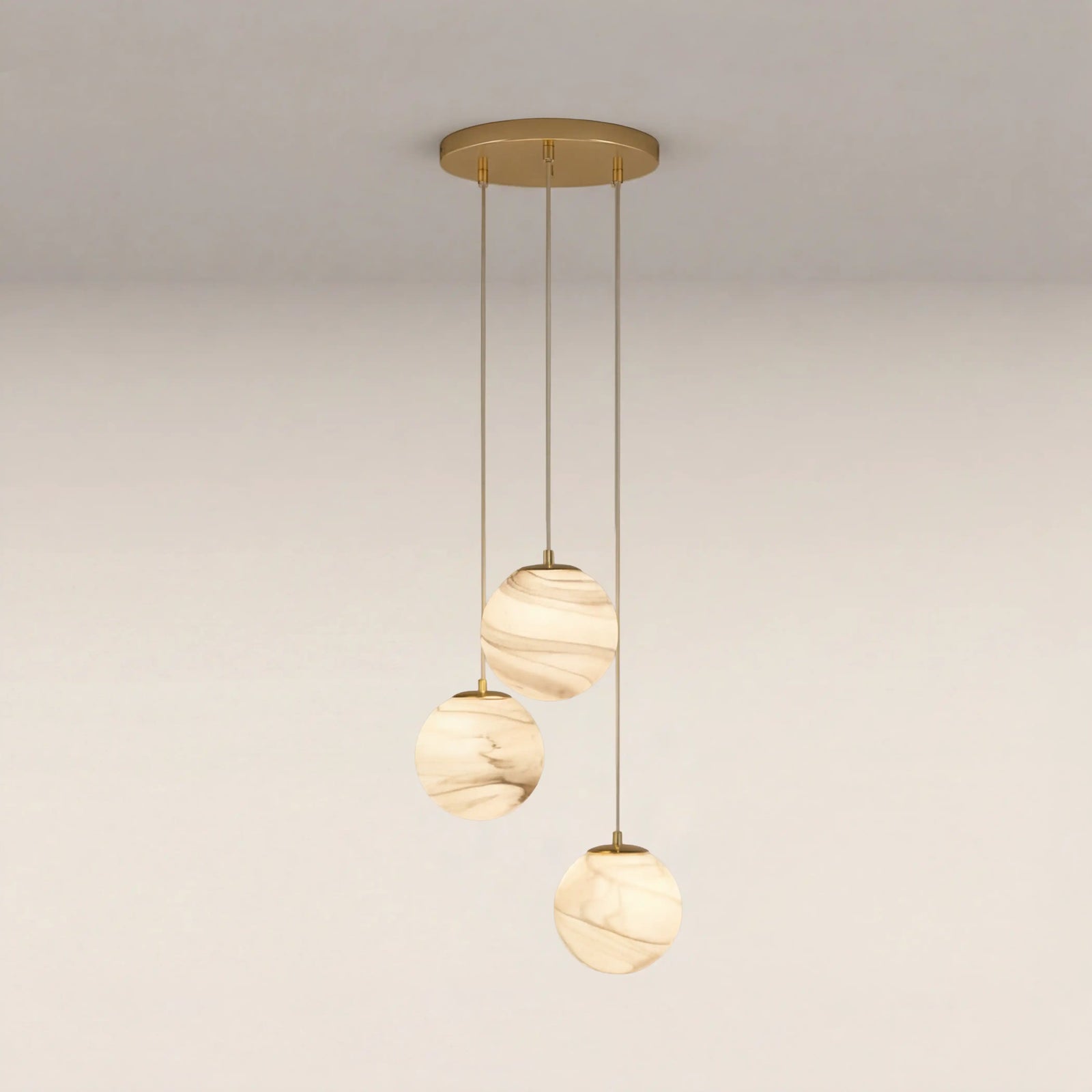 Esme Globe Cluster Pendant Light | Marbled Glass & Brass
