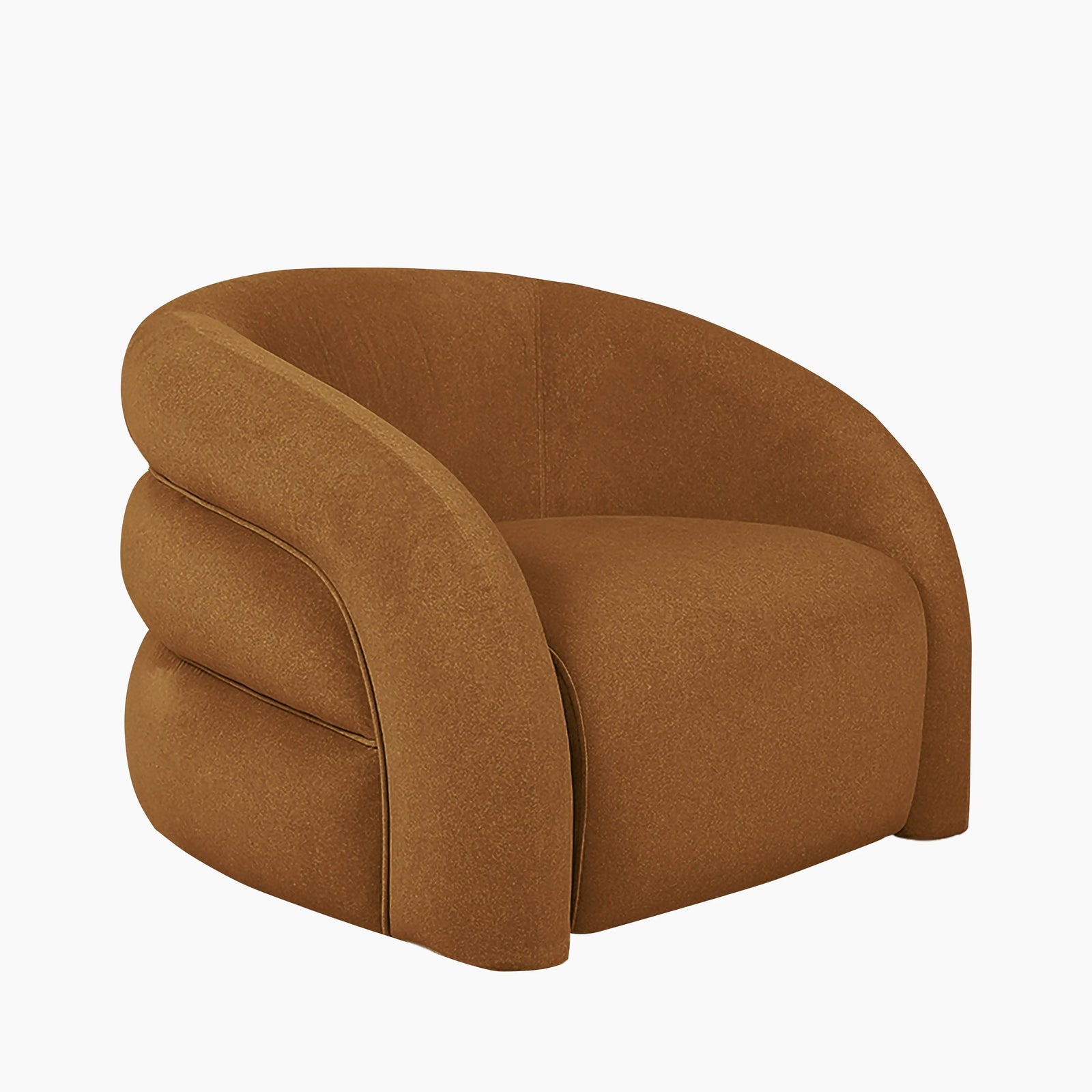 Chaplin Swivel Accent Chair | Caramel Sustainable Mohair Velvet & Walnut