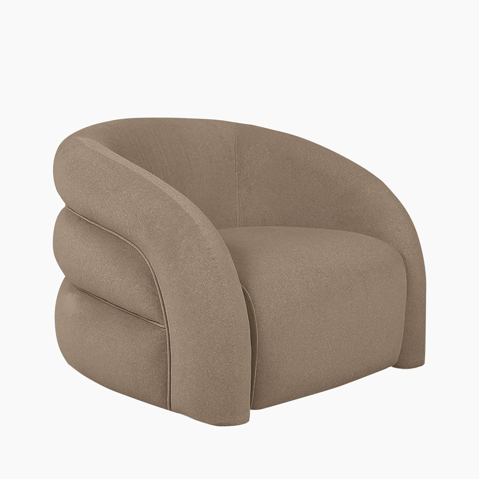 Chaplin Swivel Accent Chair | Truffle Brown Sustainable Mohair Velvet & Walnut