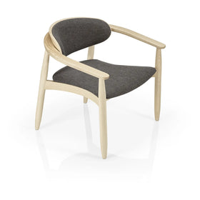 Emrik Stackable Carver Wooden Dining Chair | Upholstered Seat & Mixed Material Backrest