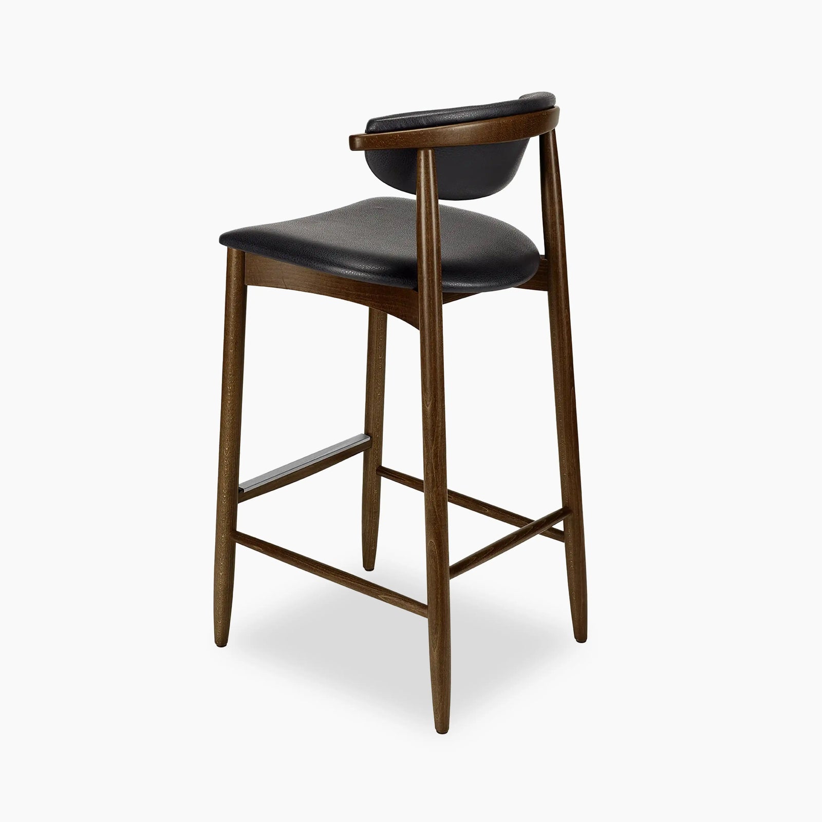 Emrik Wooden Bar Stool | Upholstered Seat & Upholstered Backrest