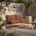 Harris 2 Seater Garden Sofa | Rust Red Stripe & Red